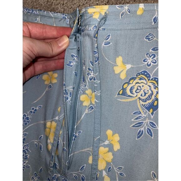 Women’s Cottage Flowers & Butterflies Blue/yellow Maxi Skirt 16P - Picture 4 of 9